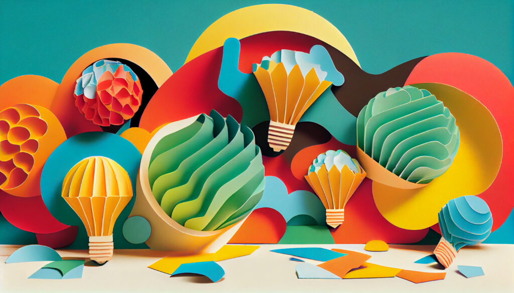 colorful hot air balloon flies bright flowers generative ai